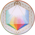 Oktaeder: regenbogenfarben,20cm, 2012 