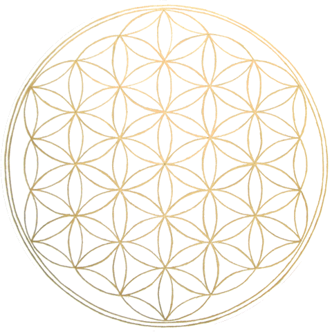 Blume des Lebens: gold auf weiss, 50 cm, 2010