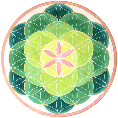 Blume des Lebens: Herzchakra-Farben, 50cm, 2011 