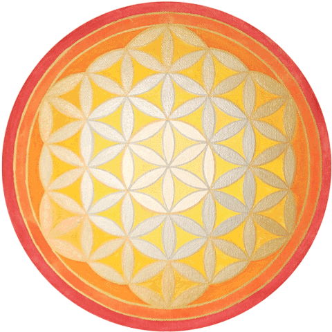 Blume des Lebens: gold-silber rottöne, 30cm, 2012 