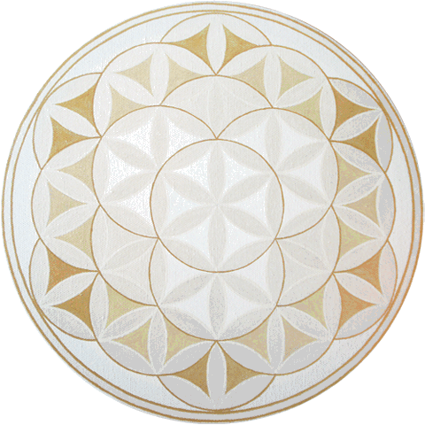 Blume des Lebens: perlfarben-gold, 30 cm, 2012 