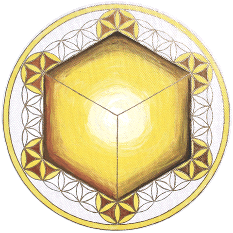 Hexaeder, gelb-braun, 20 cm, 2011