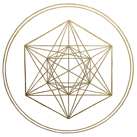 Metatrons Würfel, gold auf weiss, 50 cm, 2011