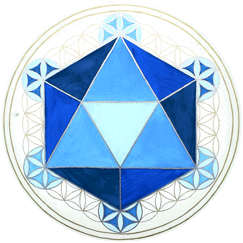 Ikosaeder: Blautöne, 50 cm, 2011 