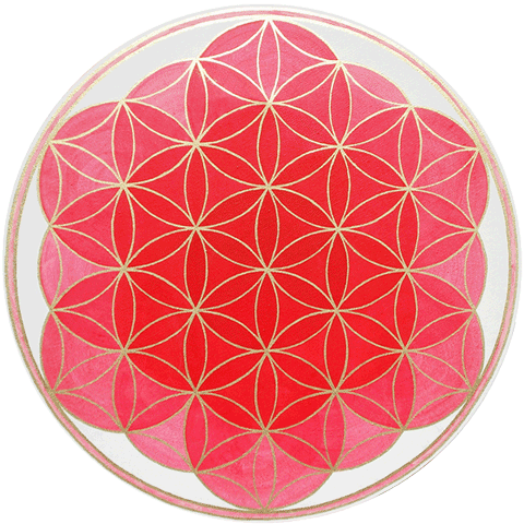 Blume des Lebens: rot, roter Rand, 50 cm, 2011 